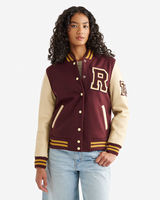 Veste universitaire personnalisable pour homme, col montant, style Letterman, vêtement d'extérieur décontracté pour équipe