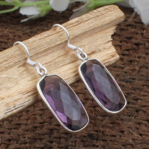 Pendientes de Cuarzo Amatista, Plata de Ley 925, Joyería Fina Hecha a Mano para Mujer, Regalo de Aniversario, Venta al por Mayor - Product Image 4