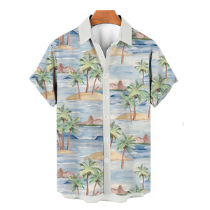 Camisa Hawaiana de Verano con Estampado 3D de Palmeras, Camisa Gráfica de Playa para Hombre, Estilo Resort Oversize, Moda Casual Urbana - Product Image 3