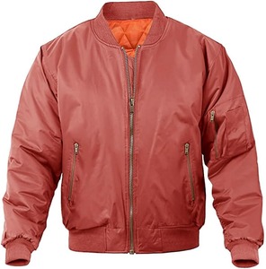 Blouson bomber bordeaux pour homme, fermeture éclair, coupe-vent, vêtement d'extérieur décontracté, couleur unie, extérieur en polyester, pour l'automne - Product Image 6