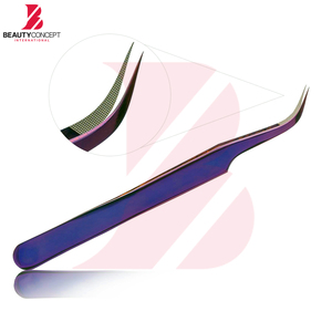 Lot de 8 pinces à cils personnalisées en gros, pinces à cils volume en acier inoxydable revêtu de titane multicolore violet - Product Image 3