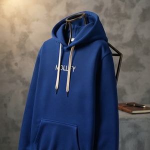เสื้อฮู้ดดี้ผู้ชาย สไตล์สตรีทแวร์ ฮิปฮอป ผ้าฝ้าย 100% เนื้อหนา ซับในระบายอากาศได้ดี สำหรับงานพิมพ์ลายนูน 3 มิติ แบบกำหนดเอง - Product Image 4