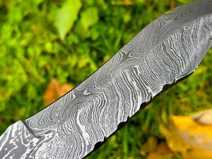 Handmade Custom Damascus Straight Fixed Blade <b>Bone</b> <b>Handle</b> Industrial Grade 3-Year Warranty Outdoor Camping Hunting Bowie <b>Knife</b> - Product Image 4