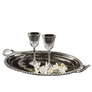 Exquisite Round Gold <b>Mirror</b> <b>Tray</b> Filigree Floral Border Decorative Metal Vanity <b>Tray</b> Luxury Cake Display Perfume Organizer - Product Image 1