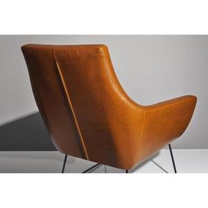 Brown Upholstered Accent Chair Lounge Armchair Metal Legs Modern Living Room <b>Seating</b> - Product Image 2