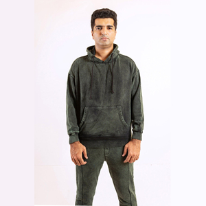 Ensemble de survêtement unisexe vintage streetwear, sweat à capuche et pantalon de survêtement, délavé soleil et à l'acide, couleur unie, personnalisé, haute qualité, hiver, grandes tailles - Product Image 2