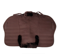 Ensemble de tapis de selle pour cheval en peau de mouton de qualité supérieure avec bonnet d'oreille assorti |   Tapis de selle équestre matelassé hexagonal |   Équitation