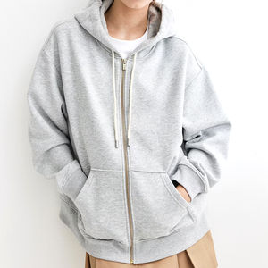 Sudadera con Capucha para Mujer, Talla Grande, Transpirable, Forrada, de Manga Larga, de Algodón, Informal, con Cierre Frontal y Bolsillo, Personalizable, Moda de Invierno - Product Image 1