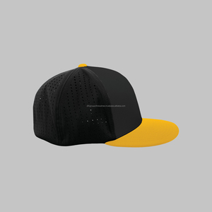 Gorras de béisbol ajustadas Suade personalizadas con logotipo de bordado de dos tonos con letras bordadas en 3D de algodón puro - Product Image 2