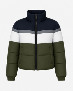 Chaqueta de Invierno Acolchada Verde Oliva de Alta Calidad con Contraste, Última Tendencia, Cortavientos, Impermeable, con Calefacción, al Mejor Precio - Product Image 3