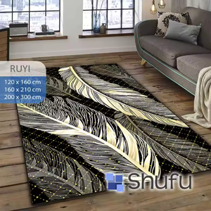 พรมขนแกะทันสมัย Shufu นุ่มสบาย พร้อมแผ่นยางรองกันลื่น ป้องกันภูมิแพ้ และซักล้างได้ ขนปุยปานกลาง สำหรับใช้ในบ้าน - Product Image 4