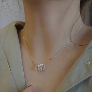 Collier de haute qualité en argent plaqué S925 avec boucle de sécurité en jade naturel, perle d'eau douce, fermoir en or, chaîne en os, produit frais et doux - Product Image 3