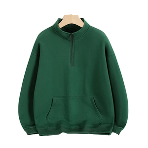 Men Half Zip Pullover Fleece Sweatshirts Multi Color Oversized Stand Collar Quarter Zipper Solid Color Casual Autumn Wear - Product Image 5