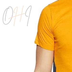 T-shirt décontracté pour homme, coupe oversize, tie-dye, color block, jaune moutarde et bleu marine, manches courtes, col rond, respirant, 100% coton - Product Image 4
