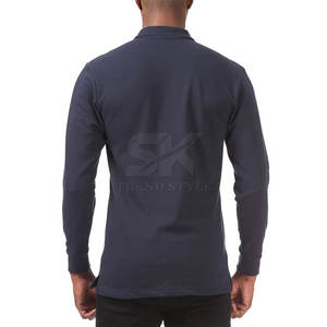 Polo à manches longues pour homme de qualité supérieure, style tendance, 100% coton, prix abordable, polo à manches longues uni pour homme - Product Image 2