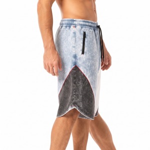 Pantalones Cortos Deportivos para Hombre, Lavado Ácido, Casuales, de Algodón, con Cordón, para Gimnasio, Fitness, Correr, Uso Diario, con OEM ODM - Product Image 4