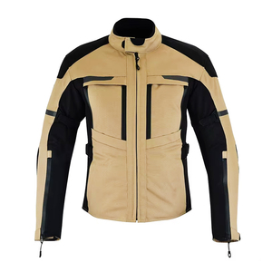 Chaqueta de Motocicleta para Hombre, Color Beige y Negro, Manga Larga, Resistente al Viento, para Todas las Estaciones, Ropa de Carreras - Product Image 1