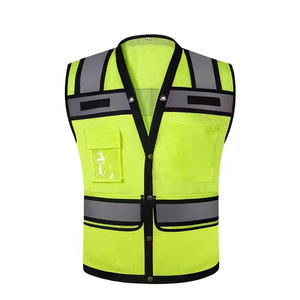 Vêtements de sécurité réfléchissants orange et vert en gros, veste de circulation routière avec logo personnalisé imprimé et gilet à bandes LED clignotantes - Product Image 1