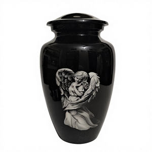 Urnas de Cremación de Aluminio con Diseño de Ángel Personalizado, para Cenizas Humanas o de Mascotas, Tamaño Grande, Estilo Americano, Marca CRAFT ASCENT, 220/200 Pulgadas Cúbicas - Product Image 1