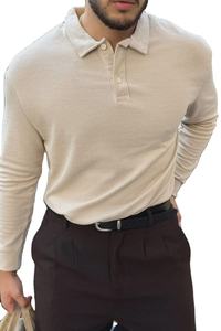 Camiseta Polo Informal de Manga Larga con Logotipo Personalizado, Tejido de Punto, Uniforme de Trabajo, Colección para el Hogar, Tinte Liso, Económico - Product Image 2