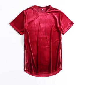 เสื้อยืดคอกลมแขนสั้นทรงปกติสำหรับผู้ชาย สีพื้น ผ้าถักลำลอง โลโก้ด้านหน้า ระบายอากาศได้ดี สีน้ำเงิน แดง ขาว ดำ - Product Image 6