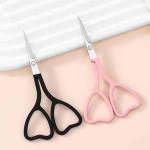 Hermosas Tijeras Pequeñas Curvas para Cejas y Vello Nasal, con Hoja Segura de Acero Inoxidable y Mango de Cerámica en Forma de Corazón, ANAAIF - Product Image 4