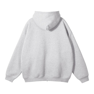 Sweat à capuche ample pour homme en molleton de coton épais, coupe large, épaules tombantes, bordures côtelées, coupe-vent, style contemporain - Product Image 2