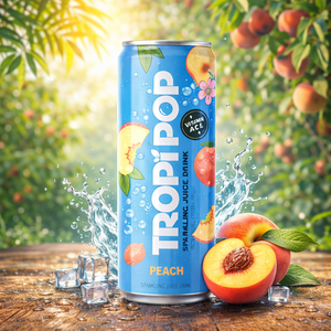 Bebida Carbonatada de Té y Jugo Sin Azúcar Marca Tropipop de 330ml, Muestra Gratis, Diseño Gratuito, OEM Disponible, Venta al Por Mayor, Tendencia - Product Image 3