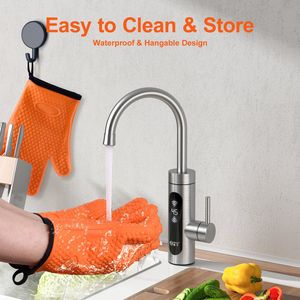 Guanti da forno per fumatori in Silicone antiscivolo resistente al calore per barbecue guanti da griglia Design impermeabile facile da pulire per la cottura alla griglia - Product Image 6
