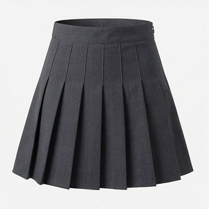 Minifalda plisada para mujer, color sólido, tela tejida, cintura regular, para todas las estaciones - Product Image 1