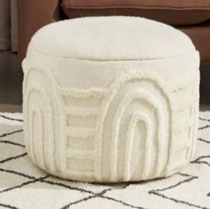 Modern Woven Knitted Ottoman <b>Poufs</b>-Stylish Multi-Functional Decor Irregular Pattern High Quality Cotton Polyester Jute Blended - Product Image 5