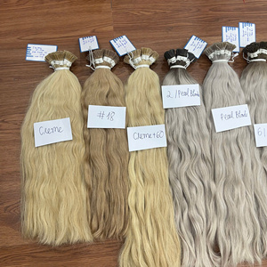 Extensions de cheveux humains vietnamiens bruts à pointe en I en kératine, double épaisseur, cuticules alignées, vente en gros - Product Image 2