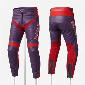 Pantalon de moto en cuir véritable extensible Accordion pour homme et femme, coupe personnalisée, course sur circuit - Product Image 6