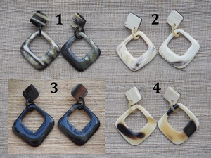 Boucles d'oreilles en corne de buffle écologiques, artisanat naturel, taille personnalisée, design moderne, 100% qualité supérieure par HF crafts - Product Image 3