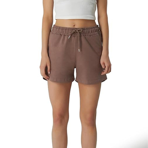 Shorts de sport pour femmes avec cordon de serrage et poches, streetwear, 100% coton, coupe classique, taille haute, bermudas, séchage rapide - Product Image 2