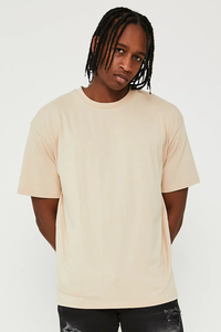 Men's Cream Color 100% Cotton Regular Fit <b>Short</b> <b>Sleeve</b> Solid Casual T-Shirt O-Neck Jersey Custom Oversized Fashion T-Shirts - Product Image 2