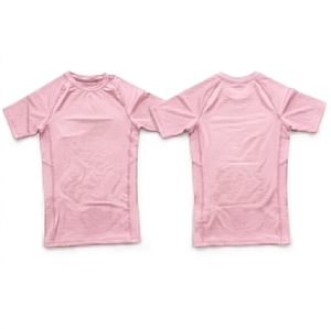 เสื้อแรชการ์ดแขนสั้นสีชมพูสำหรับผู้หญิง แห้งเร็ว เหมาะสำหรับว่ายน้ำ - Product Image 1