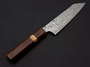 Couteau de chef de cuisine artisanal en acier Damas de 8 pouces, haute dureté, écologique, ambidextre, ultra-affûté, avec manche en bois et résine époxy - Product Image 4