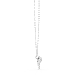 Colgante único de diamante cultivado en laboratorio con diseño floral de rosa, engastado en oro blanco macizo de 18 quilates, para compromiso, boda, regalo de San Valentín, uso diario - Product Image 3