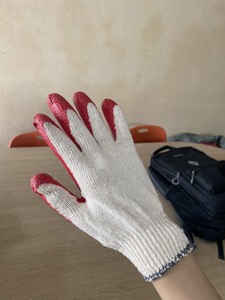 Gants en latex naturel semi-enduits vietnamiens, épaisseur moyenne, doublure en coton, design tricoté de sécurité, ambidextres, pour le jardinage - Product Image 5