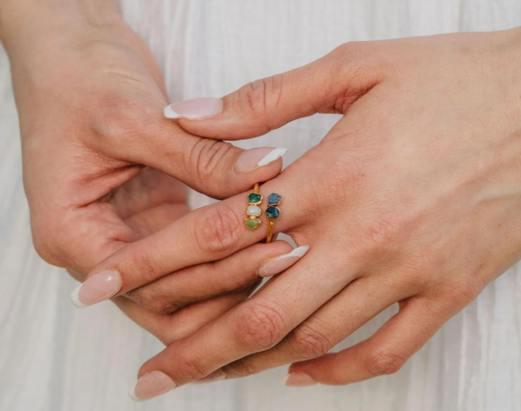 Pyrmid Rings Birthstone Rings for Wholesale - Gold Electroplated Gemstone Ring ...
