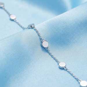 Bracelet souvenir en argent sterling 925, 6 pièces, 4 mm, rond, double sertissage, avec résine laiteuse, chaîne DIY de 7 pouces, bijoux commémoratifs - Product Image 3