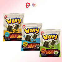 O'Food Wavy Roasted Seaweed Snack 8g – Keripik Rumput Laut Panggang Renyah, Rasa Keju & Tradisional, Siap Santap, Kemasan Besar