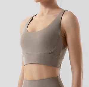 Nouveau soutien-gorge de sport à dos croisé brossé double face, antichoc, effet push-up, pour le yoga et le fitness, pour femme - Product Image 3