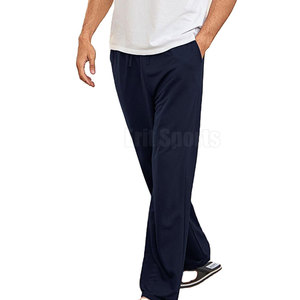 Men's Casual Flare <b>Trouser</b> Mid <b>Waist</b> Eco-Friendly Breathable Cotton/Polyester Fabric Comfortable Fit <b>Elastic</b> Closure - Product Image 3