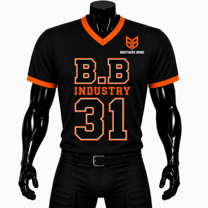 Wholesale Sublimation Printed Polyester <b>White</b> <b>Black</b> <b>Football</b> Jersey Breathable Mesh Moisture Wicking V-neck Short Sleeve Elastic - Product Image 3