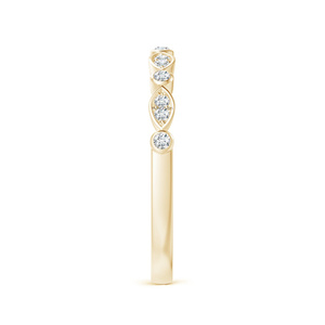 Bague de fiançailles et de mariage minimaliste en or 10K 14K 18K et argent 925 935 avec diamants de laboratoire taille feuille et diamants taillés pour femme - Product Image 3