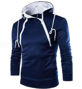 Sudadera con capucha y cremallera lateral, estilo slim fit, ropa técnica urbana para hombre, en oferta. - Product Image 1