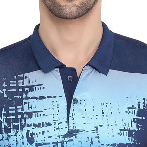Chemises pour hommes de haute qualité avec logo personnalisé, tricotées unies, décontractées, respirantes, en polyester/coton, avec logo frontal par sublimation, pour le sport et le golf - Product Image 6