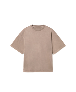 เสื้อยืดแขนสั้นผู้หญิงไซส์ใหญ่ ผ้าฝ้าย 100% สีเบจฟอกกรด สวมใส่สบาย ระบายอากาศดี เหมาะกับทุกฤดูกาล คอกลม ขายส่ง - Product Image 1